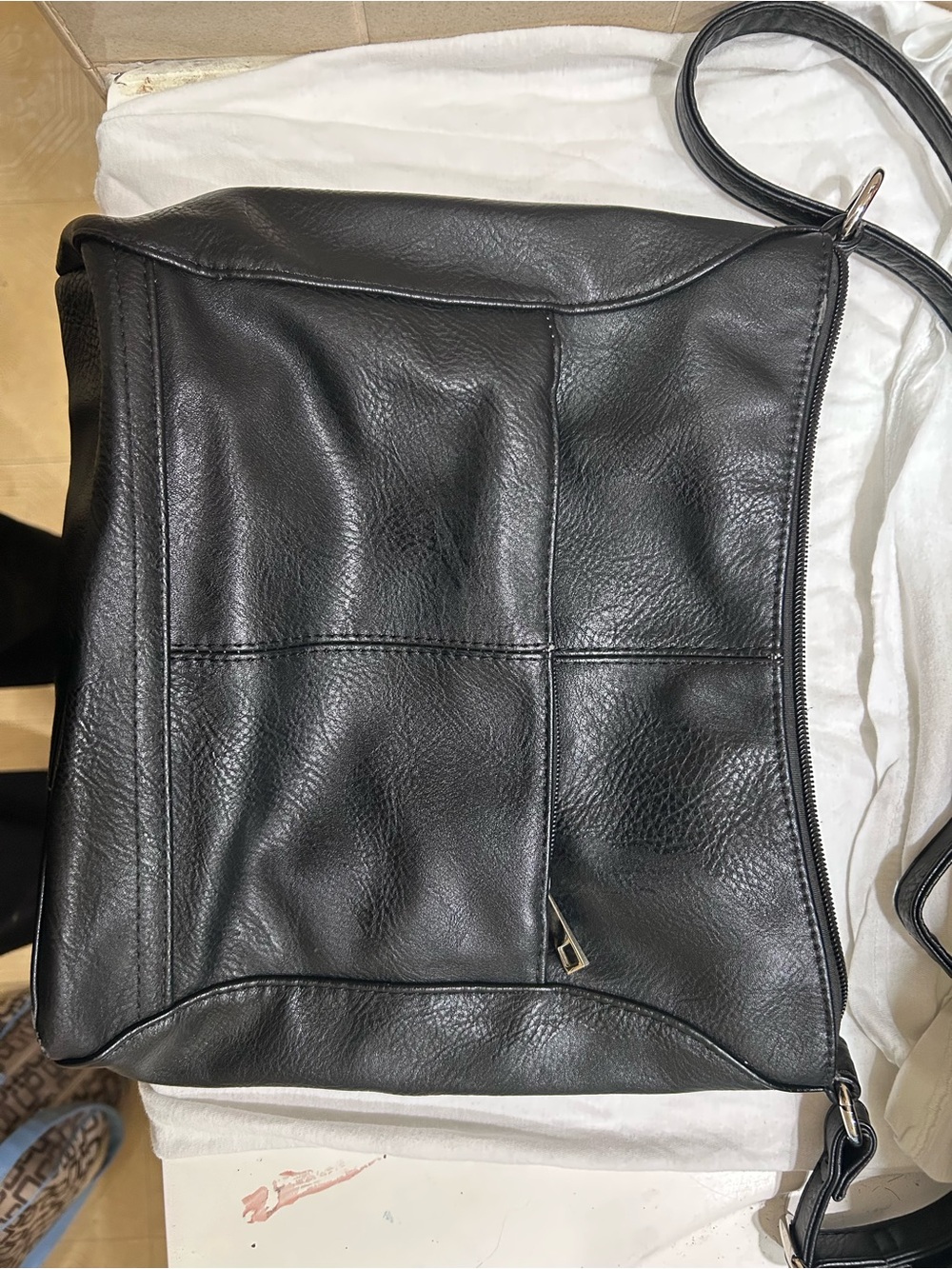Black Leather Crossbody Purse